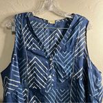 Novica 100% Cotton Blue Patterned Asymmetrical Sleeveless Lagenlook Tunic Top Photo 2