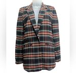 Volcom  Frochickie Boyfriend Fit Black Plaid Blazer Size Small Photo 1