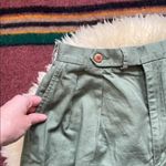 Vintage High Rise pleated Shorts in army earthy green Size 4 Photo 2