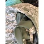 Azazie Lace Overlay Floral Pattern bodice sage bottom Sleeveless Dress A10 Photo 10