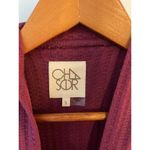 Chaser  Women's Small Burgundy Berry Hooded Long Sleeve Thermal Knit Top Photo 5