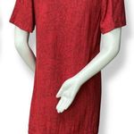 Nicole Miller Dress Linen Blend Short Sleeve Tropical Floral V-Neck Women Medium Photo 1