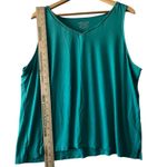 Chico's β Size 4 XXL Blue Green Sleeveless Tank Top V-Neck Knit Casual Comfy Photo 3