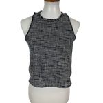 ZARA  XS Blue Tweed Sleeveless Top Cropped Career Officewear Y2K Photo 1