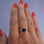 Sterling Silver Trendy Women's Ring With Black Cluster Accents in Size 8 Photo 4