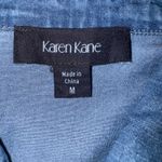 Karen Kane  Tiered‎ Denim Dress Button Front Short Sleeve Pockets Casual Summer Photo 4