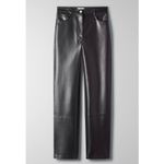 Wilfred NEW Aritzia  Melina Pant Vegan Leather High Rise Straight Leg Tall Photo 3