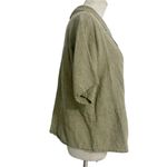 Flax  Size Medium  Top Blouse Button Down Linen Short Sleeve Boho Lagenlook Photo 2