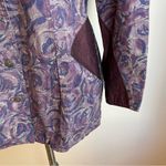 Vintage 80s Geiger Cotton Floral Jacket Blazer Purple Floral Metal Button Medium Photo 1