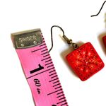 Orange square clay drop earrings Photo 7