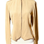 Dana Buchman  Silk Beige and Metallic Blouse Sz 2 Photo 0