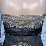 Sue Wong Womens Cocktail Dress Sheath Strapless Chevron Beaded Sequin Size 6 Photo 8