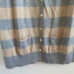 Old Navy Grey & Tan Knit Striped Sleeveless Cardigan Sweater Size L New W/O Tag Photo 4
