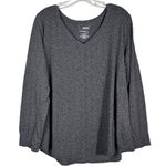 Sonoma The Everyday Tee Gray Leopard Animal Print Long Sleeve V-Neck T-Shirt XL Photo 0