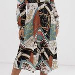 ASOS #10 NWT! Women’s Scarf Print Midi Dress By Vila Clothing (from ), Sz: 40 Photo 5