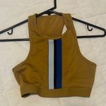 Nike  Mustard Racerback Sports Bra with Stripe Detail Photo 0
