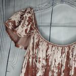 Active USA  Crushed Velvet Off The Shoulder Flutter Sleeve BohoTop Photo 2