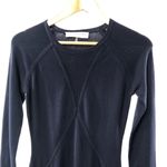 Trina Turk  Lucia Long Sleeve Fit and Flare Sweater‎ Dress in Navy Size Small Photo 3