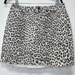 Pistola  Leopard Print Denim Skirt Raw Hem Size Small Casual Cotton Photo 0