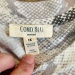 Como Blu Snakeskin Asymmetrical Cutout Mock Turtleneck 1X Black Size XL Photo 7