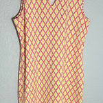 Lilly Pulitzer Lulu-B Yellow Coral Diamond Geo Print Sleeveless Dress UPF Preppy Casual Large Photo 0