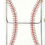 Baseball Cell Phone Crossbody Purse Baseball Mom Purse Red Photo 1