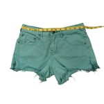 Free People Teal Cotton Frayed Hem Jean Shorts, Sz 25 Photo 4