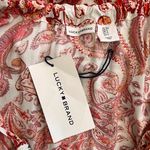 Lucky Brand Red & White Paisley Patterned Maxi Dress Photo 7
