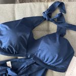 Athleta Halter Bikini Top 40 B/C and Bikini bottoms medium NWT NEW BLUE Photo 2