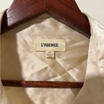 L'Agence  Cream Satin Button Down Shirt Photo 3