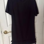 ZARA Black Dress with Fringe Detail size medium Photo 0