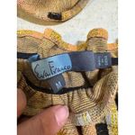 Eva Franco Smocked Ruffle Tie Strap Square Neck Top Geometric Print M Yellow Size M Photo 3