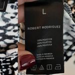 Robert Rodriguez Faux Wrap Blouse Animal Print White Black Long Sleeve Large EUC Photo 3