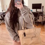 george NWT  Tan Beige Faux Leather Shoulder Bag Purse Photo 1