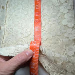 Vintage Sunny South Dallas Lace Blouse 80s Sheer Floral Ruffle Pearl Button Sz 8 Photo 9