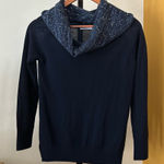 Amina Rubinacci Made in Italy Wool Sequin Cowl Neck Sweater Navy Blue Size 40 XS Photo 0
