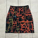Silence + Noise  orange and black patterned short skirt Photo 1