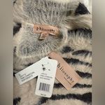 Philosophy  Women's Zebra Print Sweater Light Pink Black Fuzzy Nov Fashion Photo 3