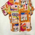 Maeve Anthropologie bon voyage loose maximalist short sleeve button down Photo 4