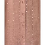 Anne Carson  Womens Linen Blouse Size 1X Pink Button Up Front Sequins Side Slits Photo 5