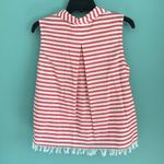 Kensie  Sleeveless Fringe Button Up Blouse Striped Photo 1