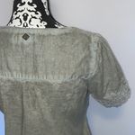 prAna Organic cotton scoop neck crochet short sleeve tie back lightweight boho shirt Photo 7