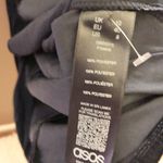 ASOS Velvet Long Sleeve V Neck Tie Ruched Waist Maxi Dress Dark Blue 8 Photo 4