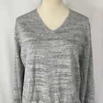 French Connection V-Neck Sweater Lightweight Knit Pullover Heather Gray Medium Photo 1
