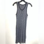 ATM Melange Henley Dress Sleeveless Midnight Steel Size S/P Gray Photo 4