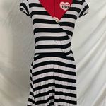 Fire Los Angeles Black & White Stripe Wrap Dress by size Small Photo 1