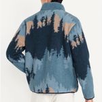 Old Navy Blue Tree Sherpa Full Zip Up Jacket Men’s Large Photo 3