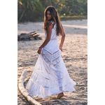 Love Shack Fancy Free People  Hasina Gown White Vacation Beach US 6 Photo 3