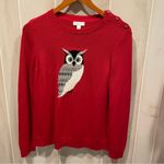 Charter Club Cute cherry red gold button owl hoot hoot cotton blend sweater Photo 8