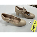 Womans NWOT Hene Jnel Maryjane Shoes 10 Beige Buckle Round Toe Block Heel Tan Photo 1